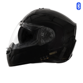 N2 Air 7 Flip-up Helmet for Man & Women with Bluetooth, GPS, Voice Assistance, ENC, Dual Visor, Removable Padding (Glossy Black)